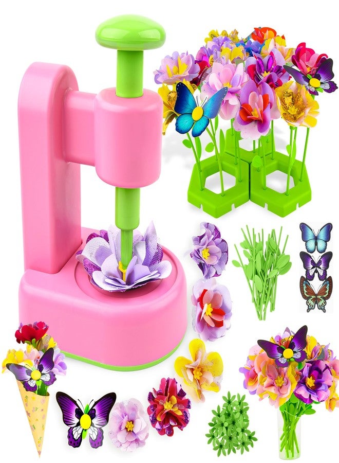 Nicella Fabric Flower Bouquets Toys,Flower Making Kit-DIY Craft Kits Toys for Kids,DIY Build Your Flowers Bouquet, Arts and Crafts for 3 4 5 6 7 8+Year Old Girl Birthday Gifts Ideas - Image 1